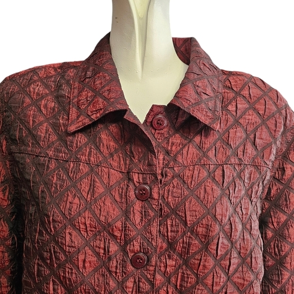 Erin London blazer, burgandy, light weight jacket, Petite large - Picture 3 of 8